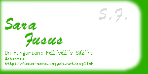 sara fusus business card